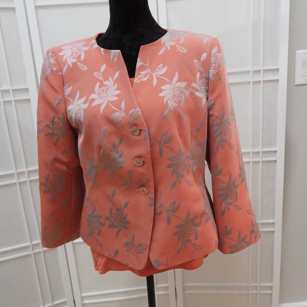 Armani Collezioni Leaf Print Jacket & Tank Set, Sz 10